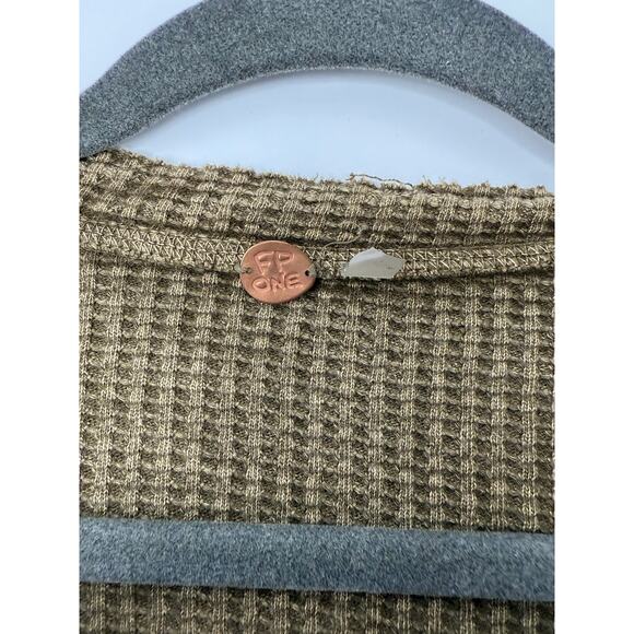 Free People Olive Waffle Knit Top - Picture 4 of 7